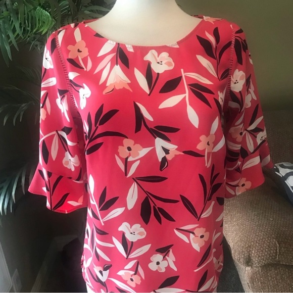 🇺🇸 Talbots Floral Pink Blouse, Size XS - Picture 2 of 6